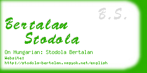 bertalan stodola business card